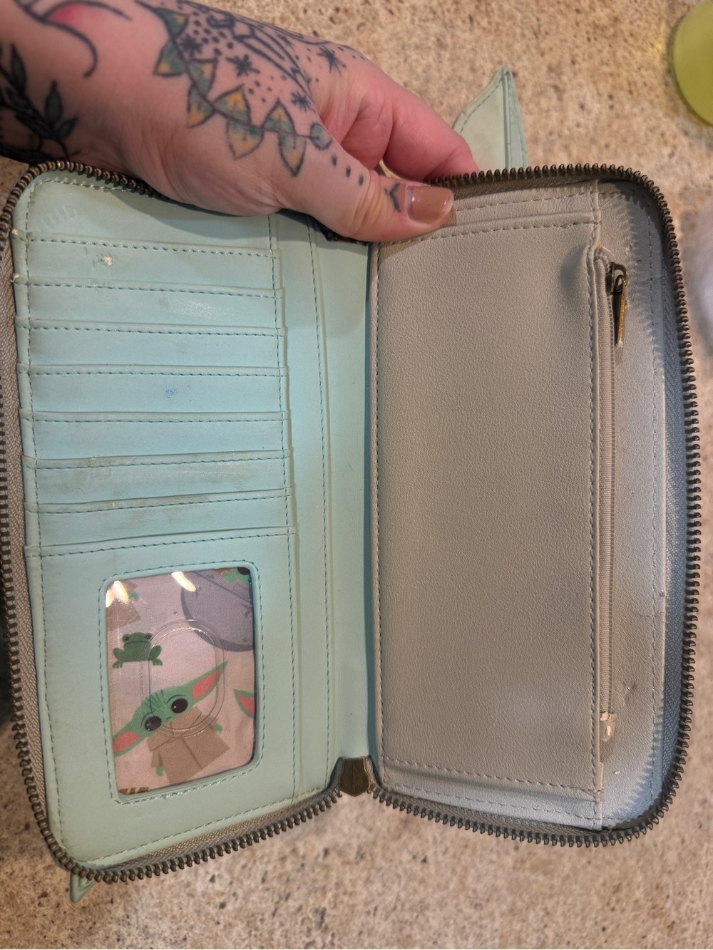 Loungefly Grogu Mint Green & Cream Star Wars Mini Backpack - Picture 4 of 5